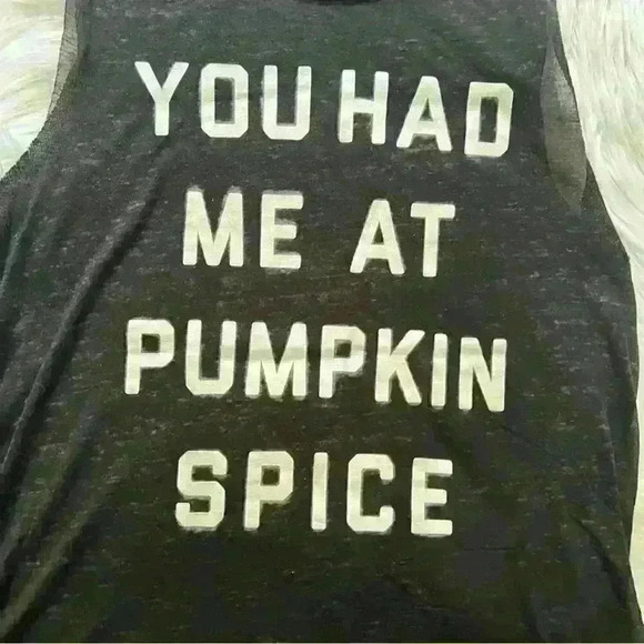 Fifth Sun You Had Me At Pumpkin Spice Burnout Tank Top Small - Picture 2 of 5